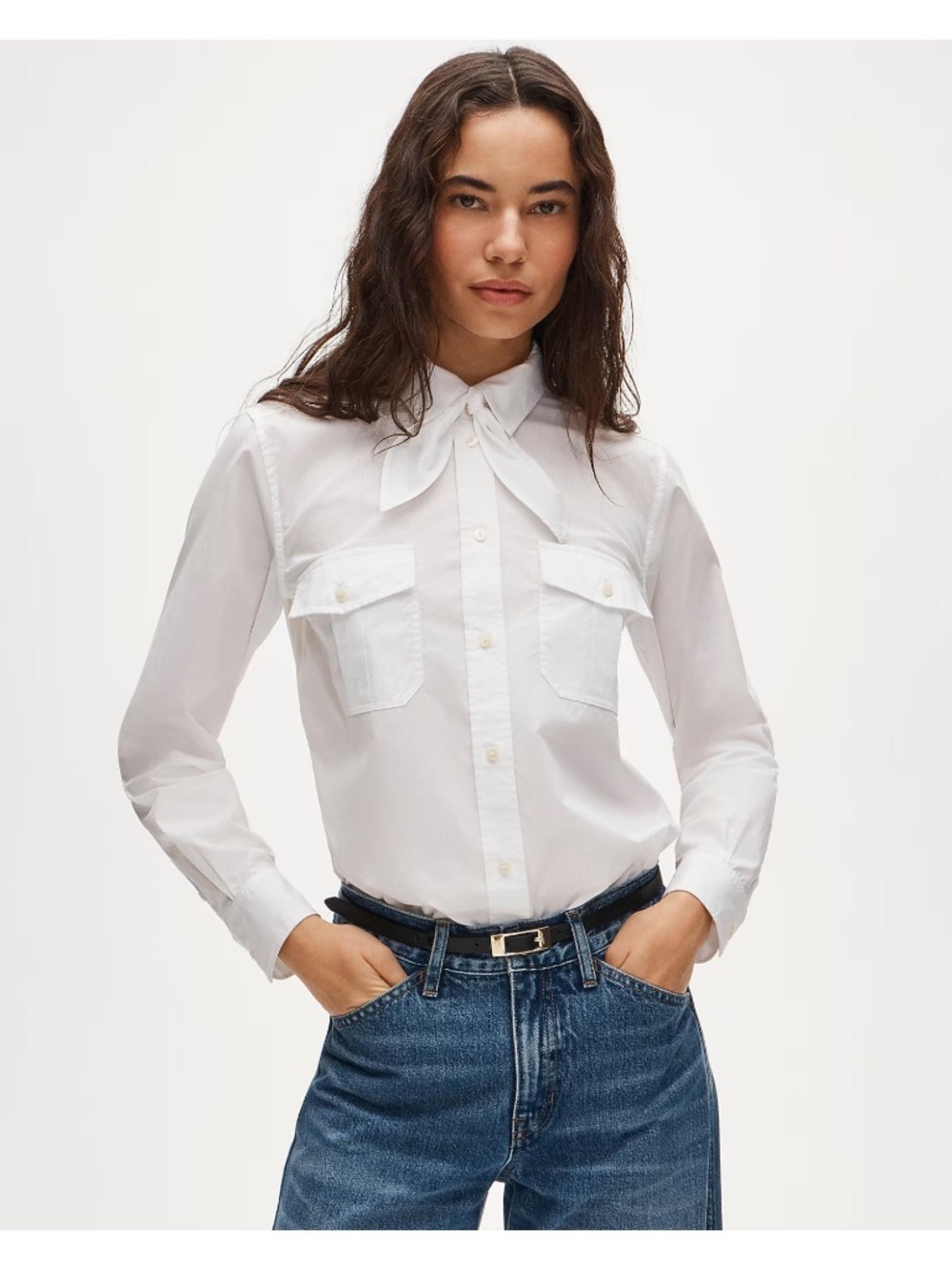 J. Crew Jules Classic-Fit Tie-Neck Shirt NWT